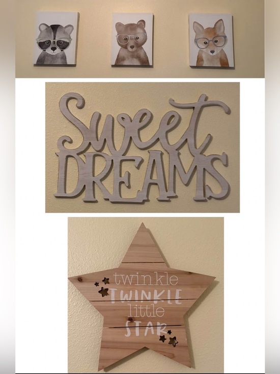 Other - Nursery Kids Room Wall Decor Animal Prints Sweet Dreams Star Signs